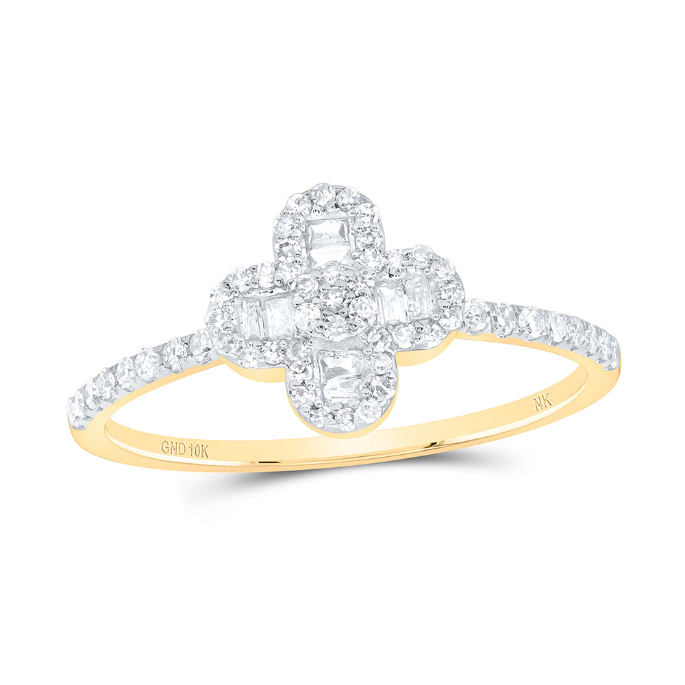 1/3CTW-DIA NK GIFT CLOVER LADIES RING