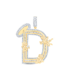1 1/4CTW-DIA NK ANGLE "D" MENS CHARM