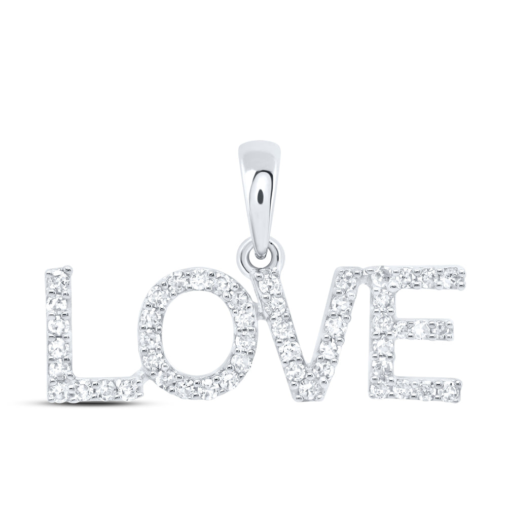 1/5CTW-DIA NK FASHION "LOVE" PENDANT