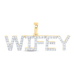 1/4CTW-DIA NK FASHION "WIFEY" PENDANT