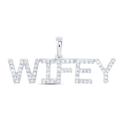 1/4CTW-DIA NK FASHION "WIFEY" PENDANT