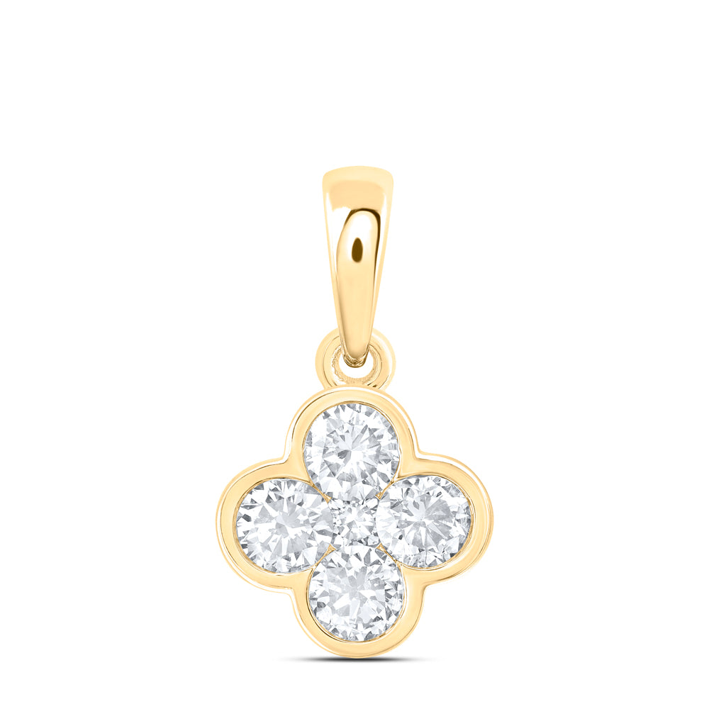 1/2CTW-DIA NK FASHION CLOVER PENDANT