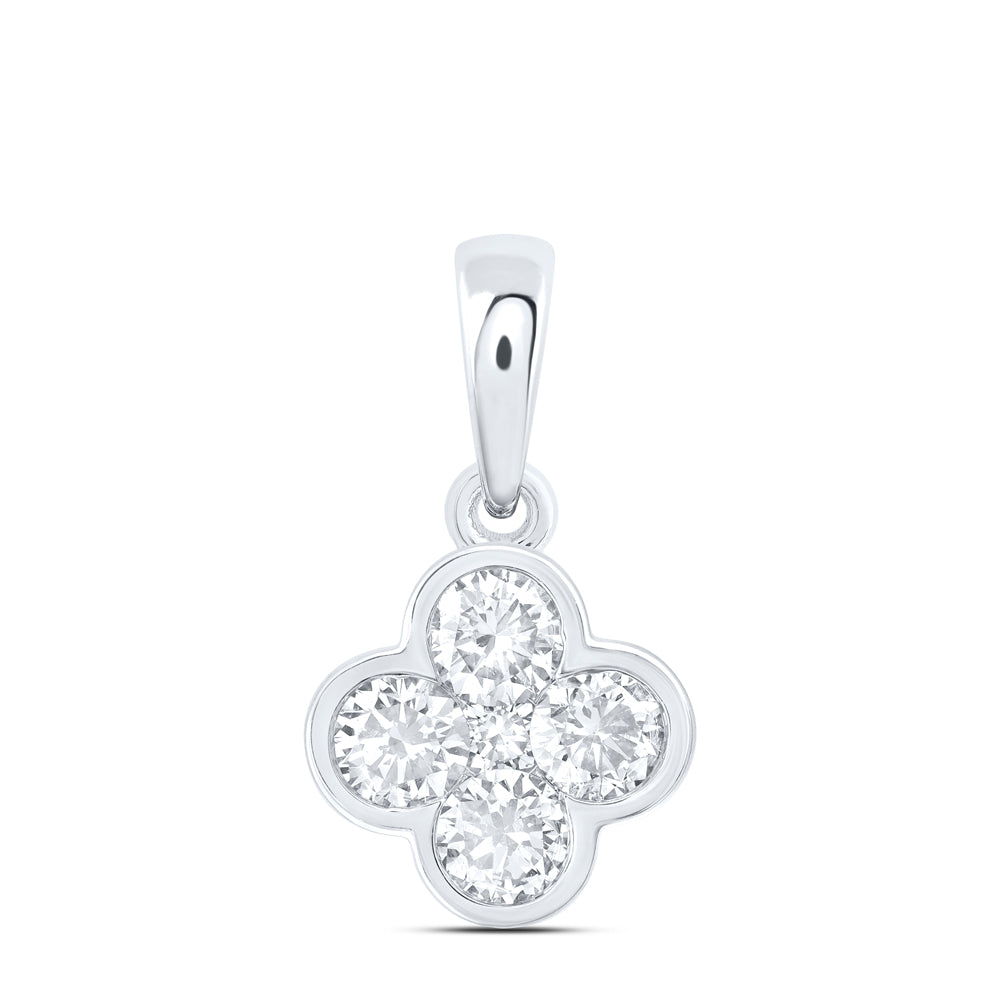 1/2CTW-DIA NK FASHION CLOVER PENDANT