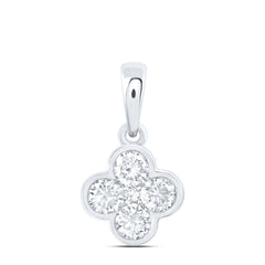 1/2CTW-DIA NK FASHION CLOVER PENDANT