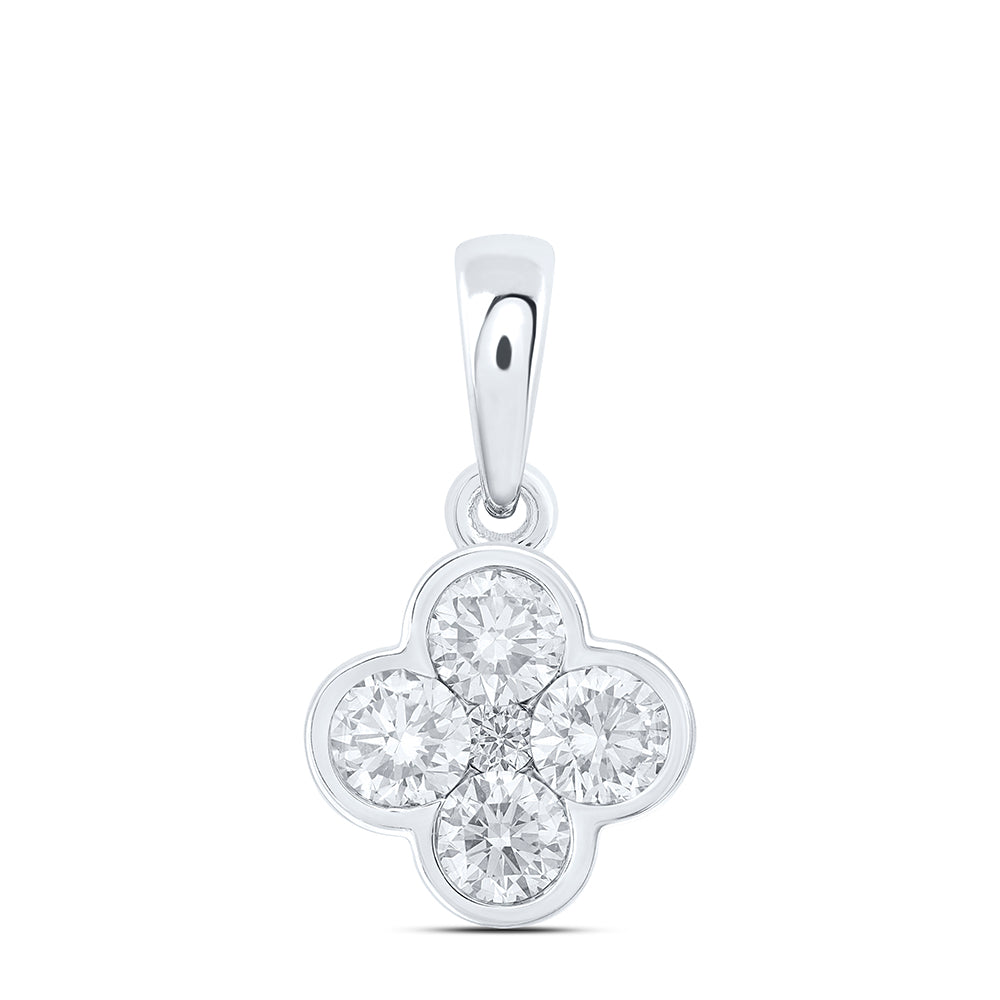1CTW-DIA NK FASHION CLOVER PENDANT