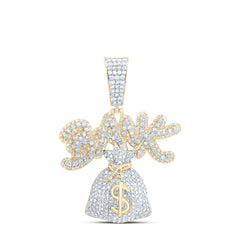 1 5/8CTW-DIA NK BANK MONEY DOLLAR MENS CHARM