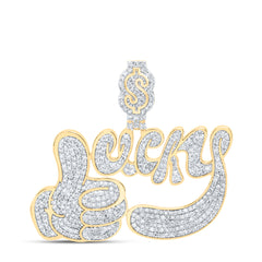 1 3/4CTW-DIA NK LUCKY DOLLAR MENS CHARM