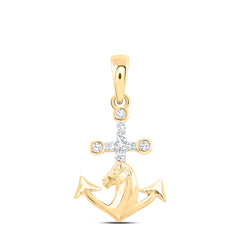 1/20CTW DIA NK GIFT ANCHOR CROSS HORSE PENDANT