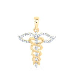 1/8CTW-DIA NK GIFT CADUCEUS MEDICAL SYMBOL PENDANT