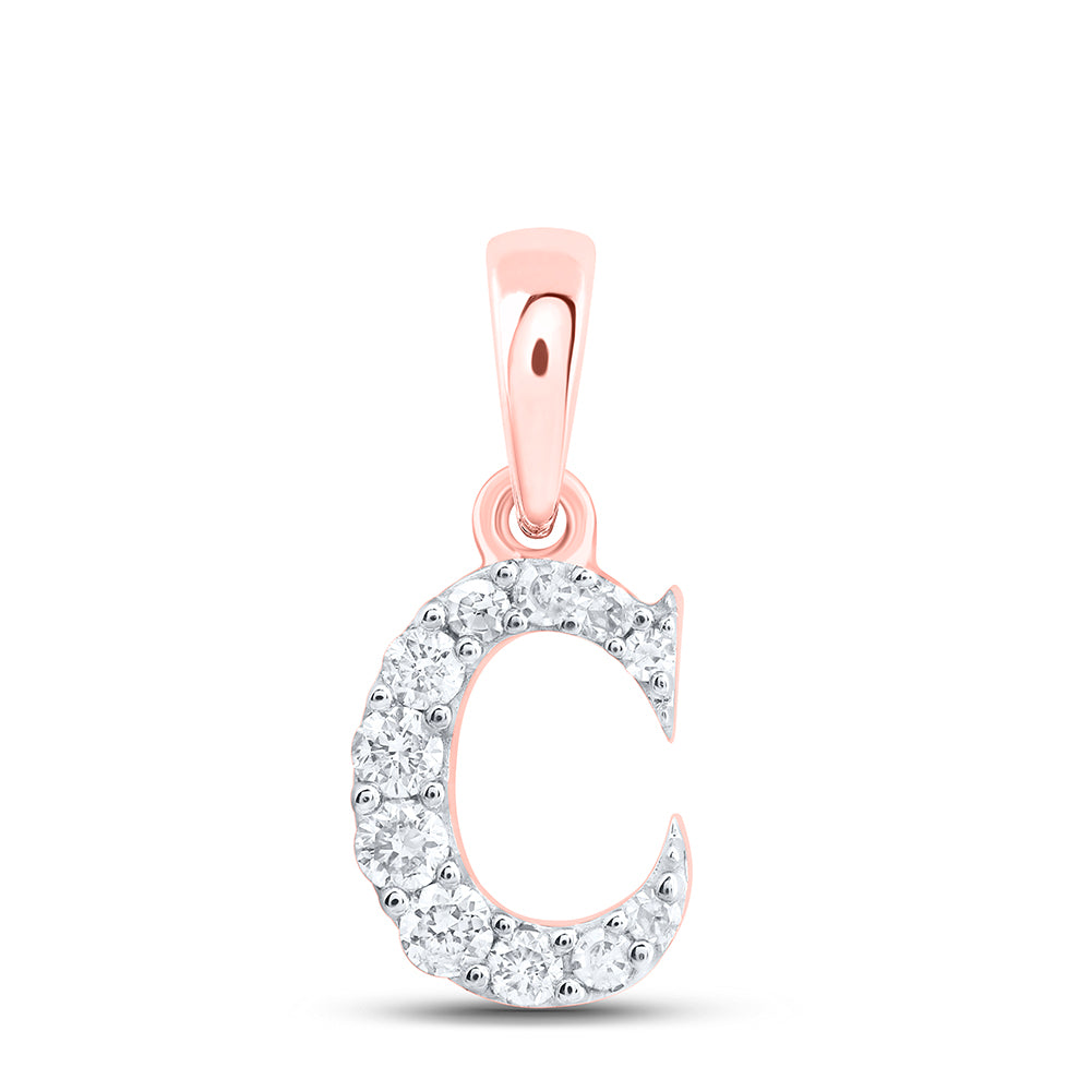 1/10CTW-DIA NK GIFT INITIAL "C" PENDANT