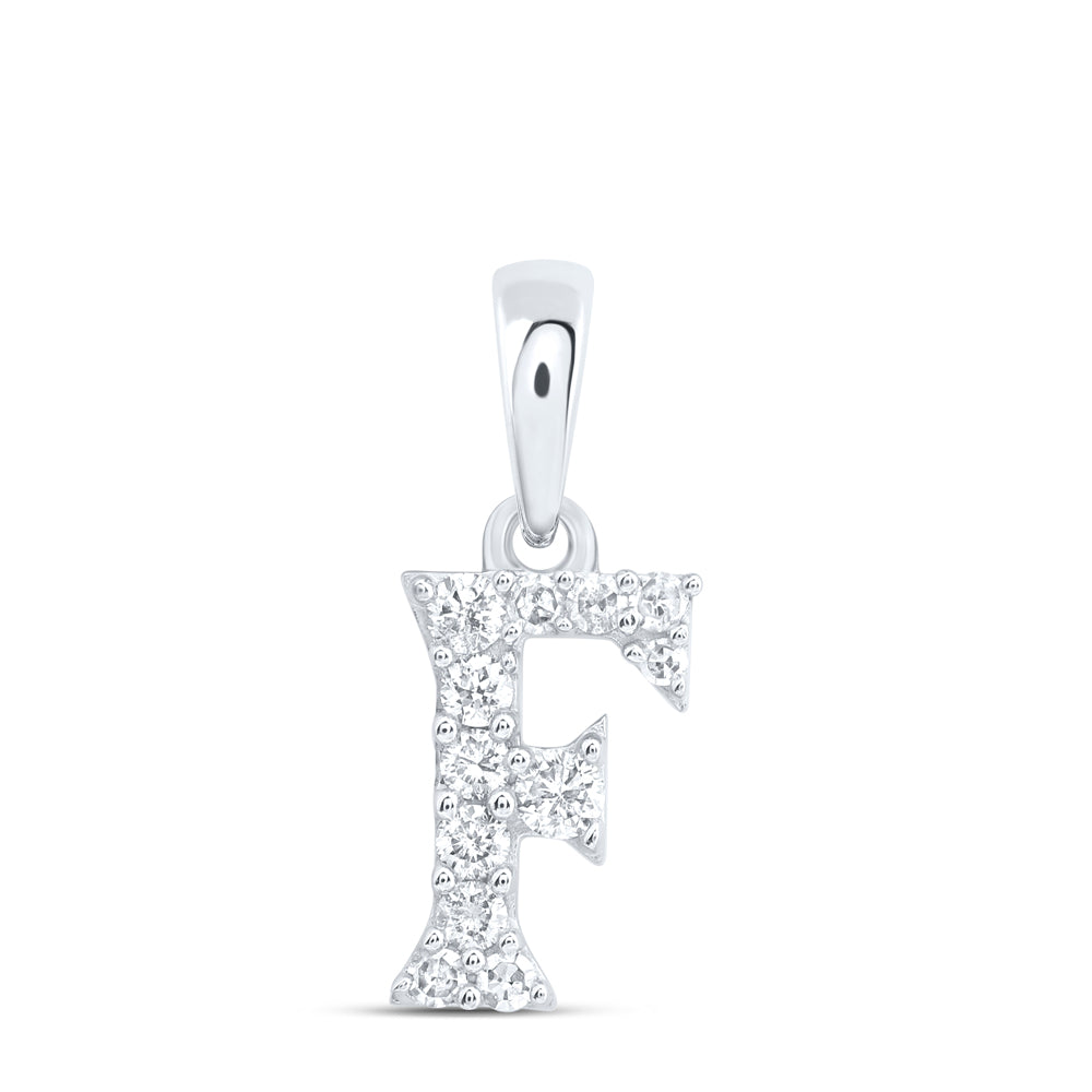 1/10CTW-DIA NK GIFT INITIAL "F" PENDANT
