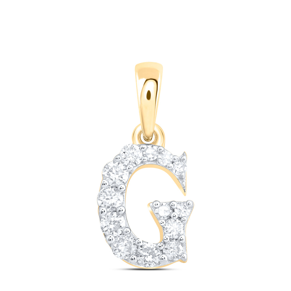 1/6CTW-DIA NK GIFT INITIAL "G" PENDANT