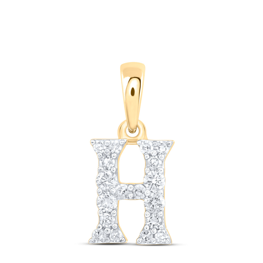 1/6CTW-DIA NK GIFT INITIAL "H" PENDANT