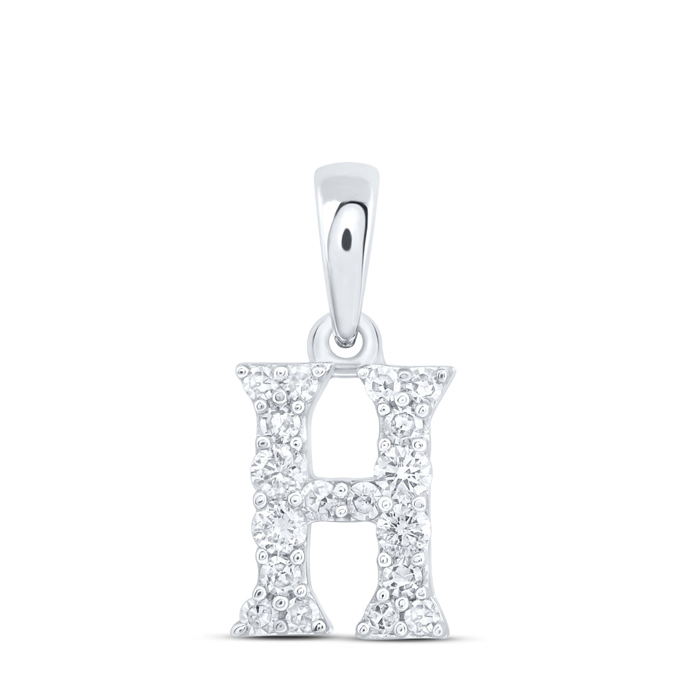 1/6CTW-DIA NK GIFT INITIAL "H" PENDANT