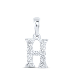 1/6CTW-DIA NK GIFT INITIAL "H" PENDANT