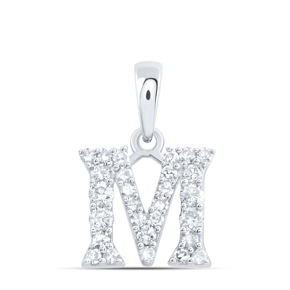 1/5CTW-DIA NK GIFT INITIAL "M" PENDANT