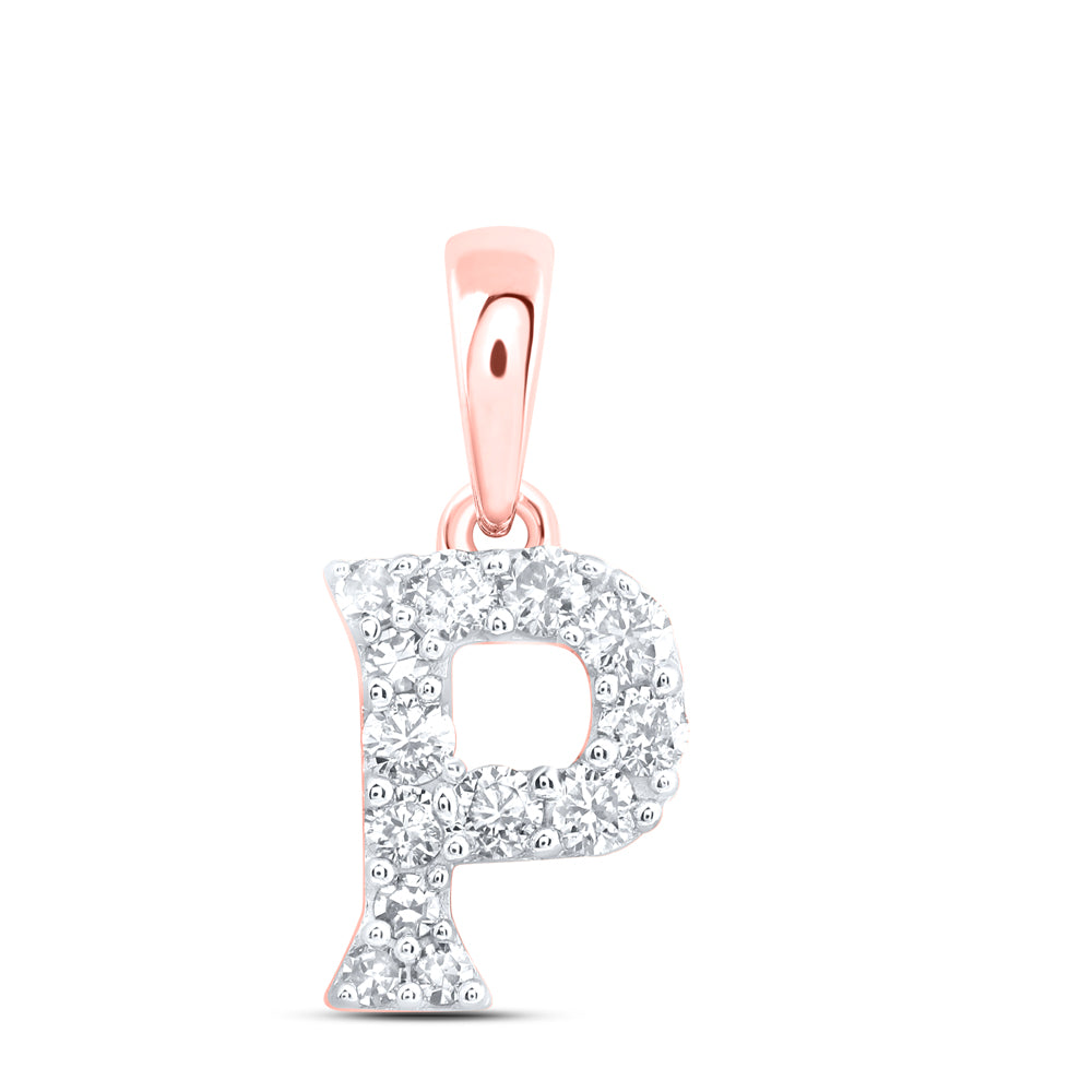 1/6CTW-DIA NK GIFT INITIAL "P" PENDANT