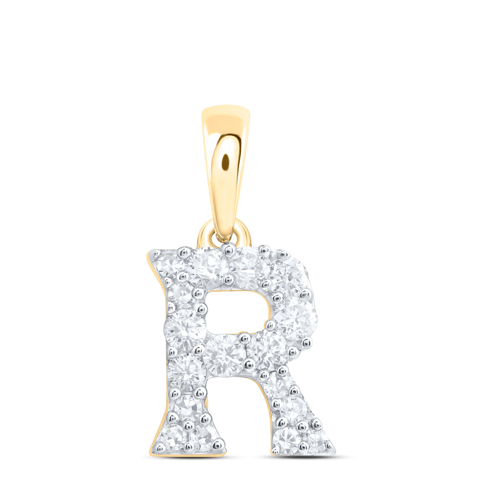 1/5CTW-DIA NK GIFT INITIAL "R" PENDANT