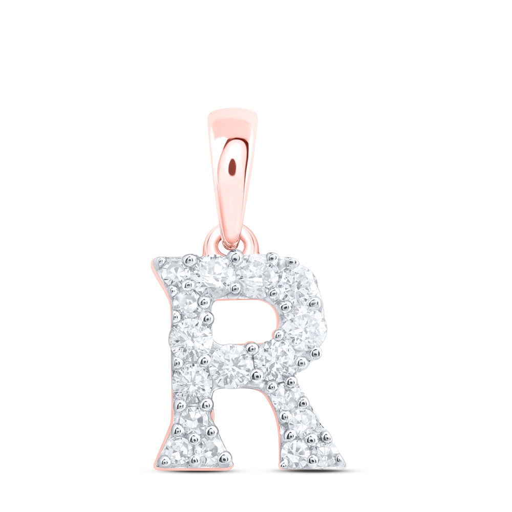 1/5CTW-DIA NK GIFT INITIAL "R" PENDANT