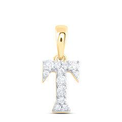 1/10CTW-DIA NK GIFT INITIAL "T" PENDANT