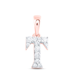 1/10CTW-DIA NK GIFT INITIAL "T" PENDANT