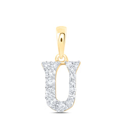 1/8CTW-DIA NK GIFT INITIAL "U" PENDANT