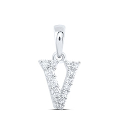 1/8CTW-DIA NK GIFT INITIAL "V" PENDANT