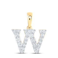 1/4CTW-DIA NK GIFT INITIAL "W" PENDANT