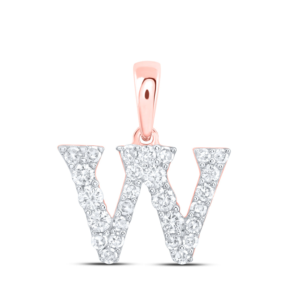 1/4CTW-DIA NK GIFT INITIAL "W" PENDANT