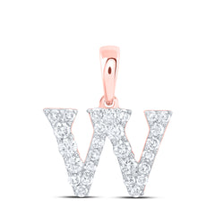 1/4CTW-DIA NK GIFT INITIAL "W" PENDANT