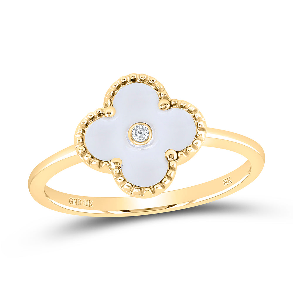 0.012CTW-DIA NK GIFT CLOVER RING