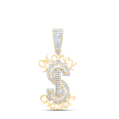 7/8CTW-DIA NK DOLLAR MONEY CHASERS MENS CHARM