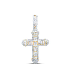 1 1/2CTW-DIA NK CROSS MENS CHARM
