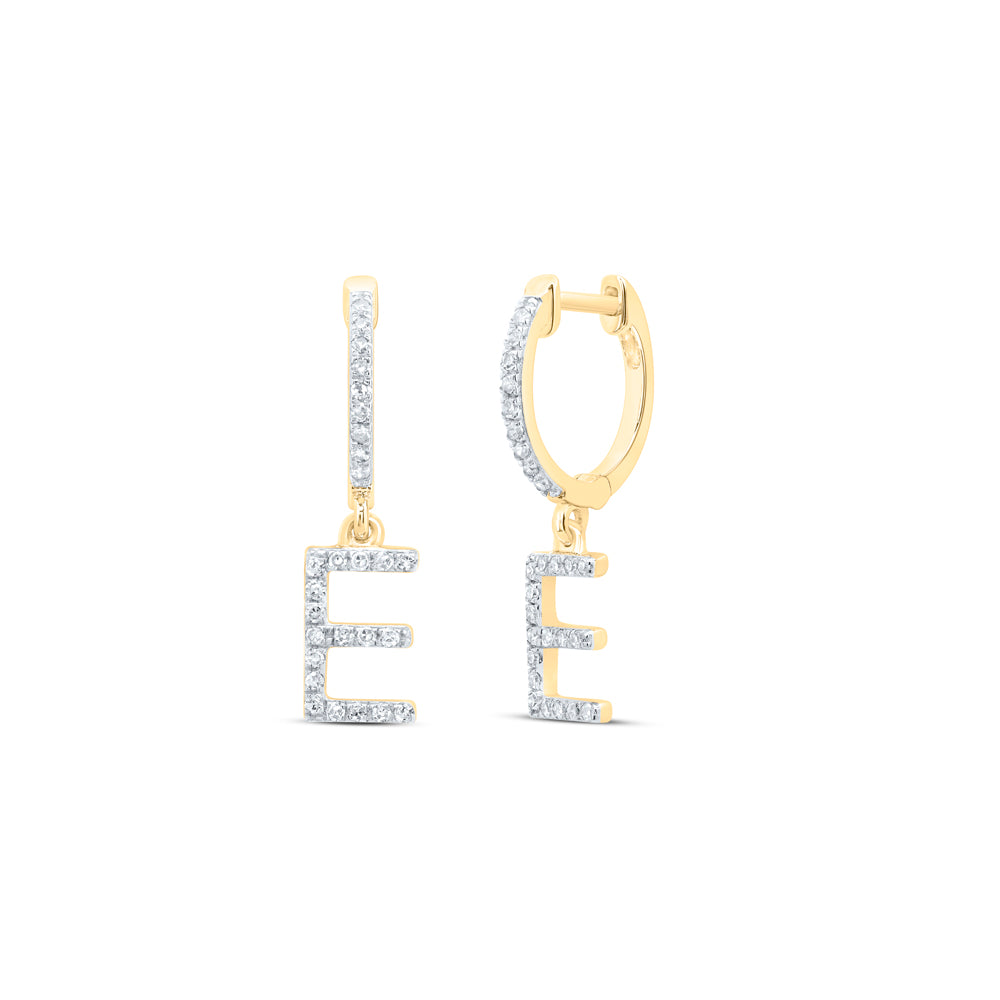 1/5CTW-DIA NK GIFT INITIAL "E" DANGLING EARRING