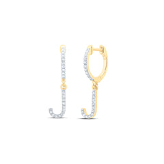 1/6CTW-DIA NK GIFT INITIAL "J" DANGLING EARRING
