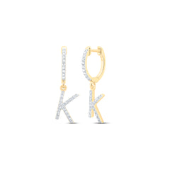 1/5CTW-DIA NK GIFT INITIAL "K" DANGLING EARRING