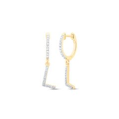10k Gold 1/6 CTW-Natural Diamond Gift Initial "L" Dangling Earring Gram