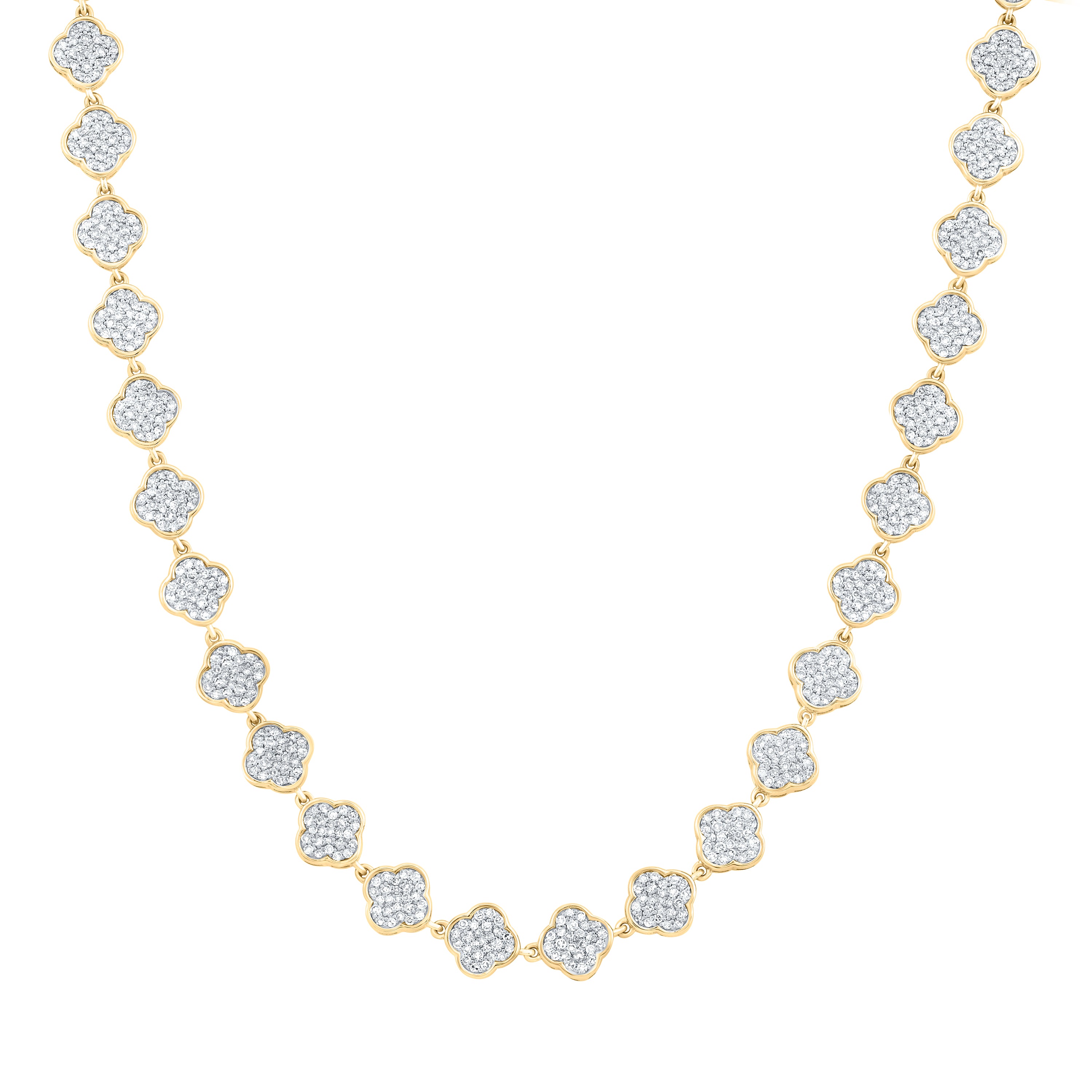4CTW-DIA NK FASHION CLOVER NECKLACE (18 INCH)
