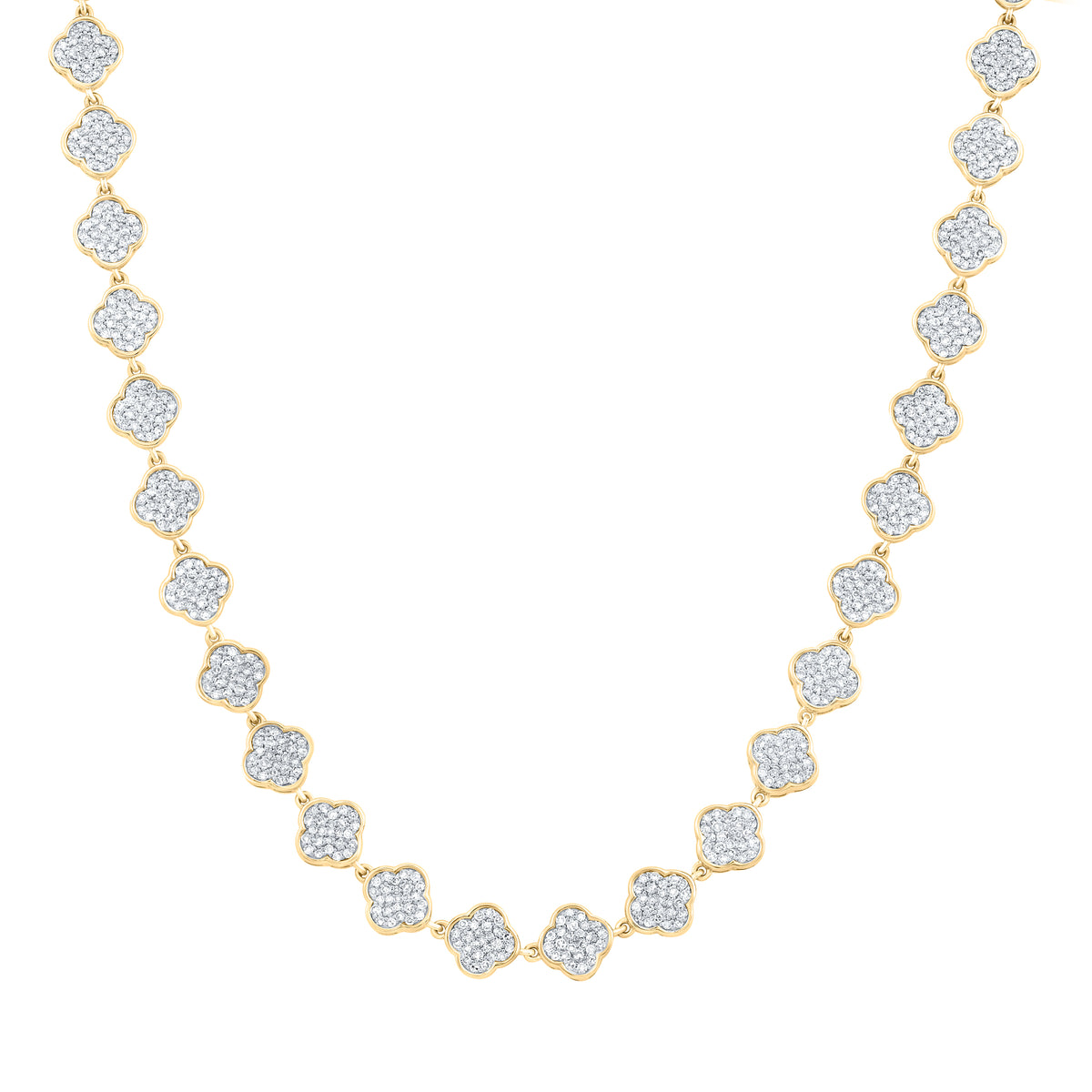 4CTW-DIA NK FASHION CLOVER NECKLACE (18 INCH)