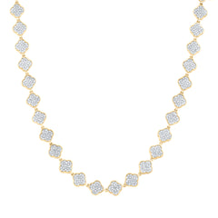 4CTW-DIA NK FASHION CLOVER NECKLACE (18 INCH)