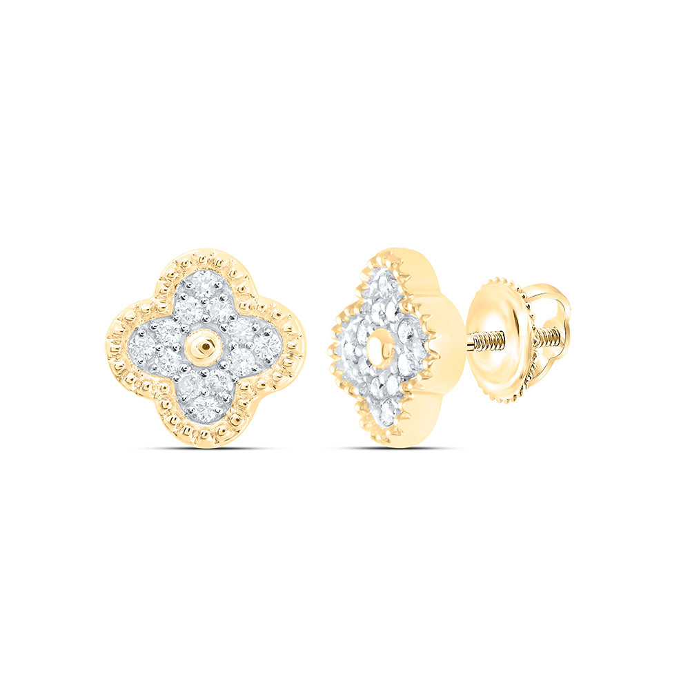 18k Gold 1/6 CTW-Natural Diamond Elite Fashion Clover Earring Gram