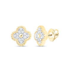 1/6CTW-DIA CN GIFT CLOVER STUD EARRING