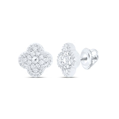 1/6CTW-DIA CN GIFT CLOVER STUD EARRING