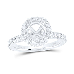 1CTW-DIA ANA M 2CT-CRD SEMI-MOUNT SINGLE HALO ENGAGEMENT RING