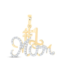 1/6CTW-DIA NK GIFT "MOM" PENDANT