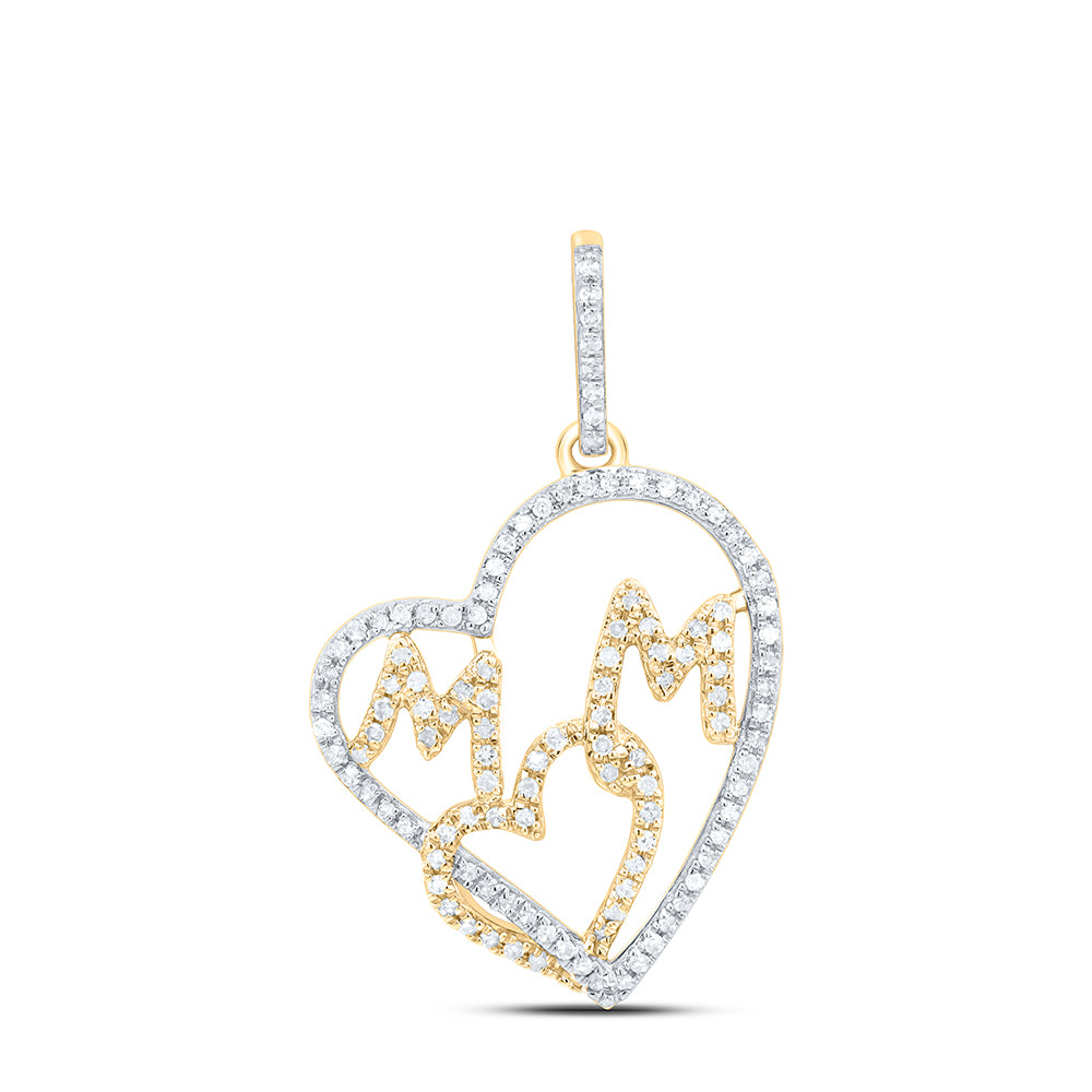 1/3CTW-DIA P3 GIFT ? HEART "MOM" PENDANT