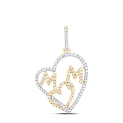 1/3CTW-DIA P3 GIFT ? HEART "MOM" PENDANT