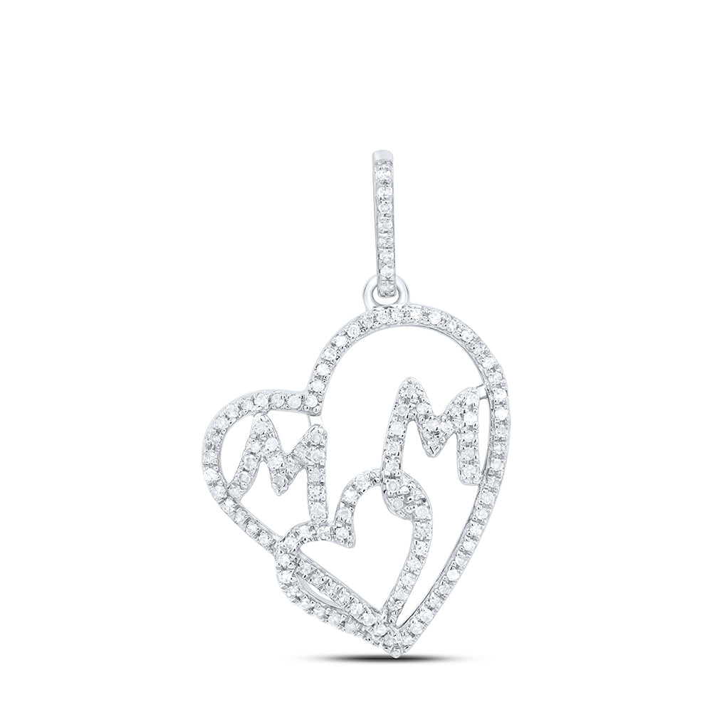 1/3CTW-DIA P3 GIFT ? HEART "MOM" PENDANT