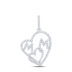 1/3CTW-DIA P3 GIFT ? HEART "MOM" PENDANT