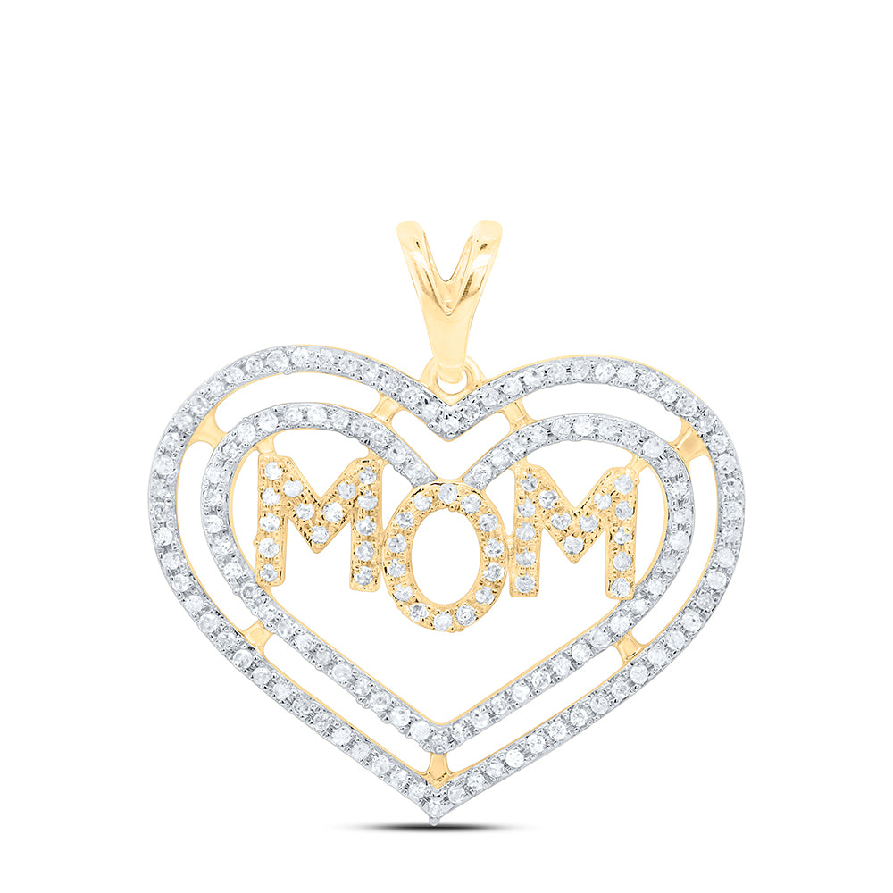 3/8CTW-DIA P3 GIFT ? HEART "MOM" PENDANT